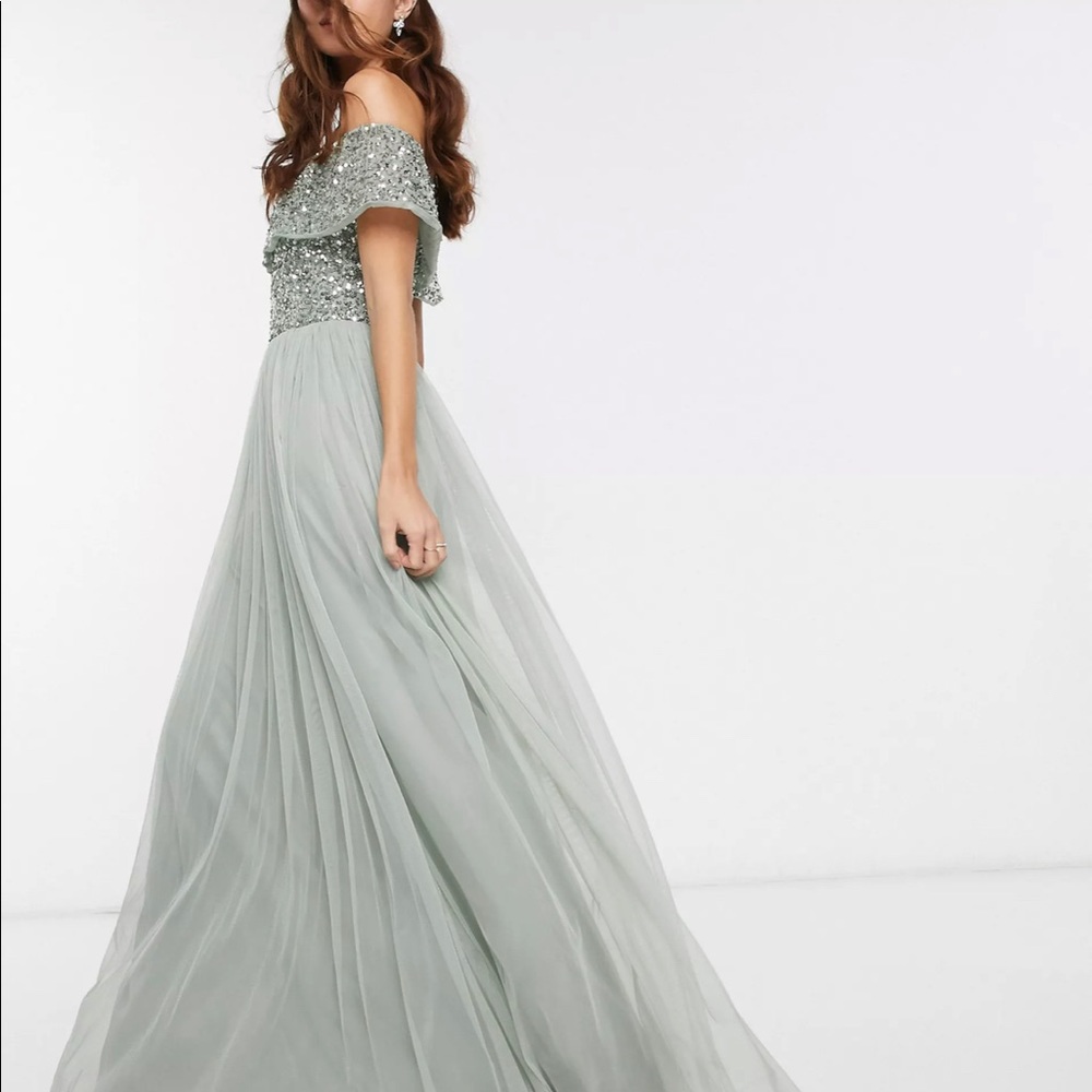 AS IS - Sage Sequin Gown